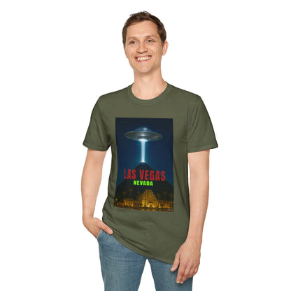 Luxor UFO, Las Vegas UFO Unisex Softstyle T-Shirt - Retro Nevada Design, graphic design, t-shirts, tshirts, tees, GraphicTees, png