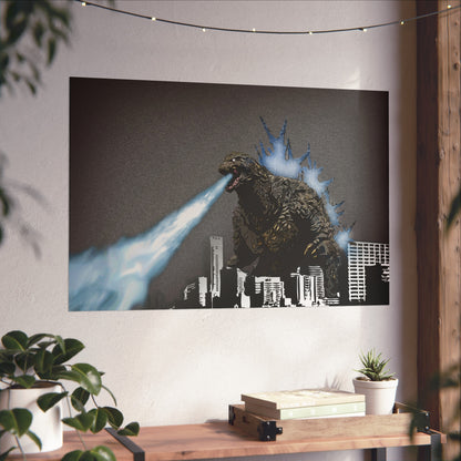 Godzilla Minus One, Fine Art Posters, Godzilla movie rendition, monsters, movies, posters, canvas, fine art, graphic design, png, CanvasPrints