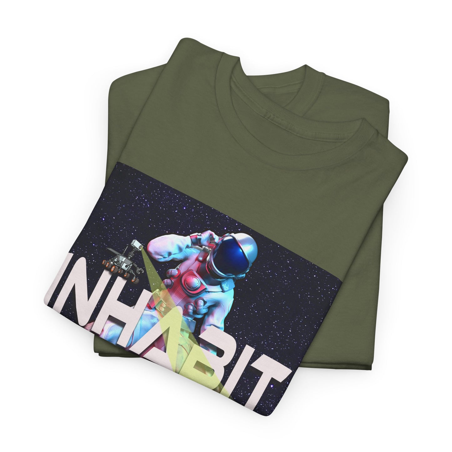 Inhabit Mars, Unisex Heavy Cotton Tee, Space, SpaceX, Universe, UFO, multiverse, graphic design, png, graphic design, t-shirts, tee