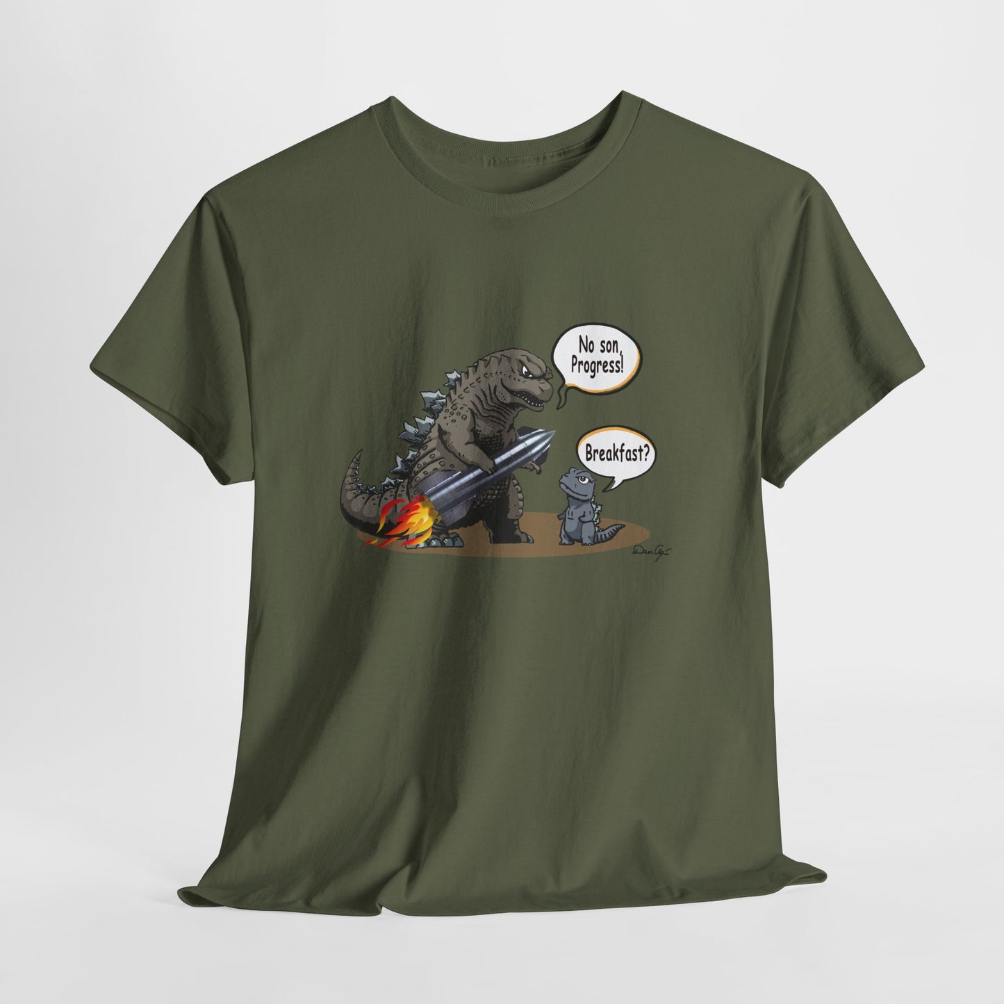 Godzilla, Son and SpaceX, Unisex Heavy Cotton Tee, print design, t-shirt, t-shirts, t-shirts, png, funny, cartoons, tee