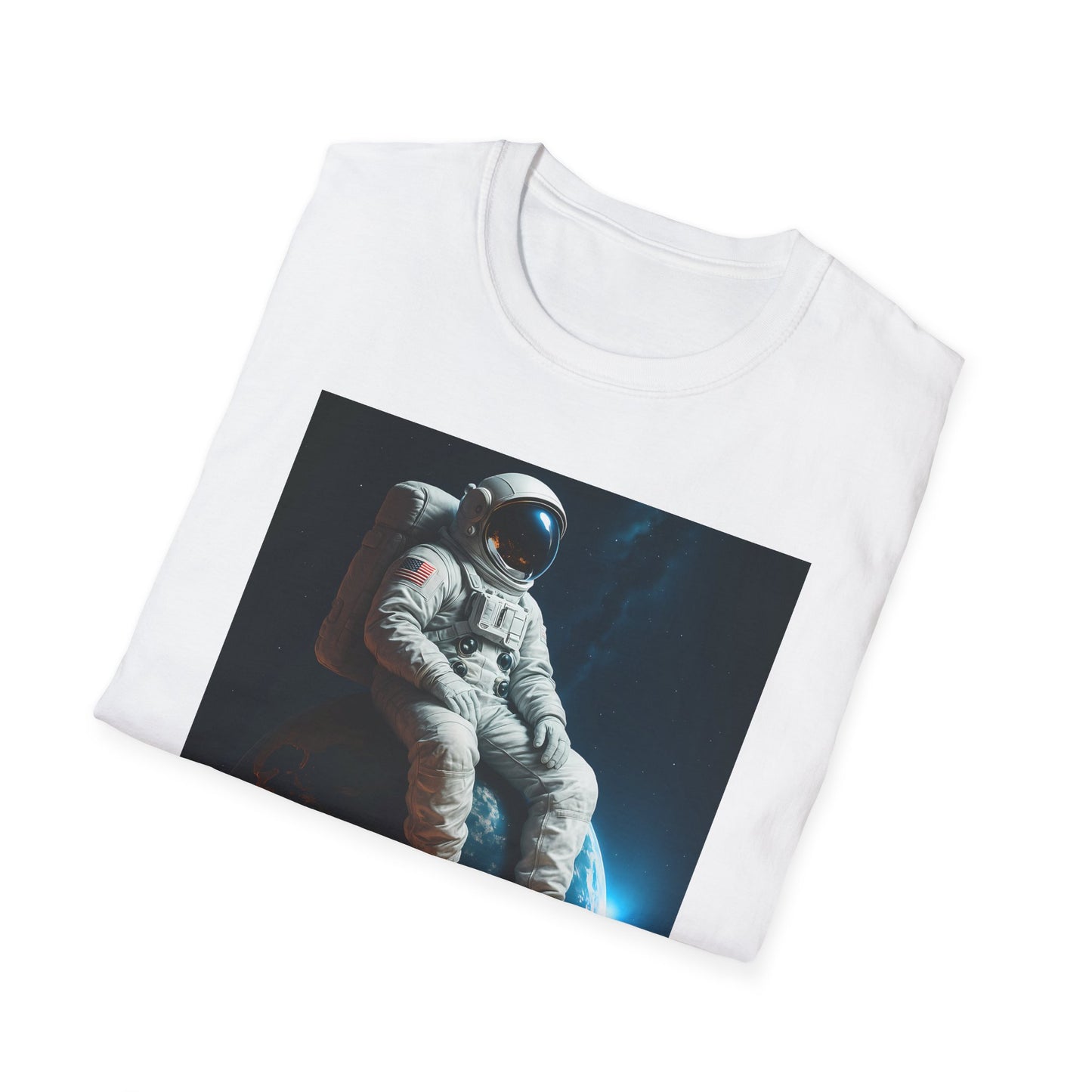 Sitting on an Earth, Cosmic Astronaut T-Shirt, Unisex Graphic Tee, Space Lover Gift, Casual Wear, Astronomy Fan Shirt, Graphic Tee, t-shirt, tshirt, png