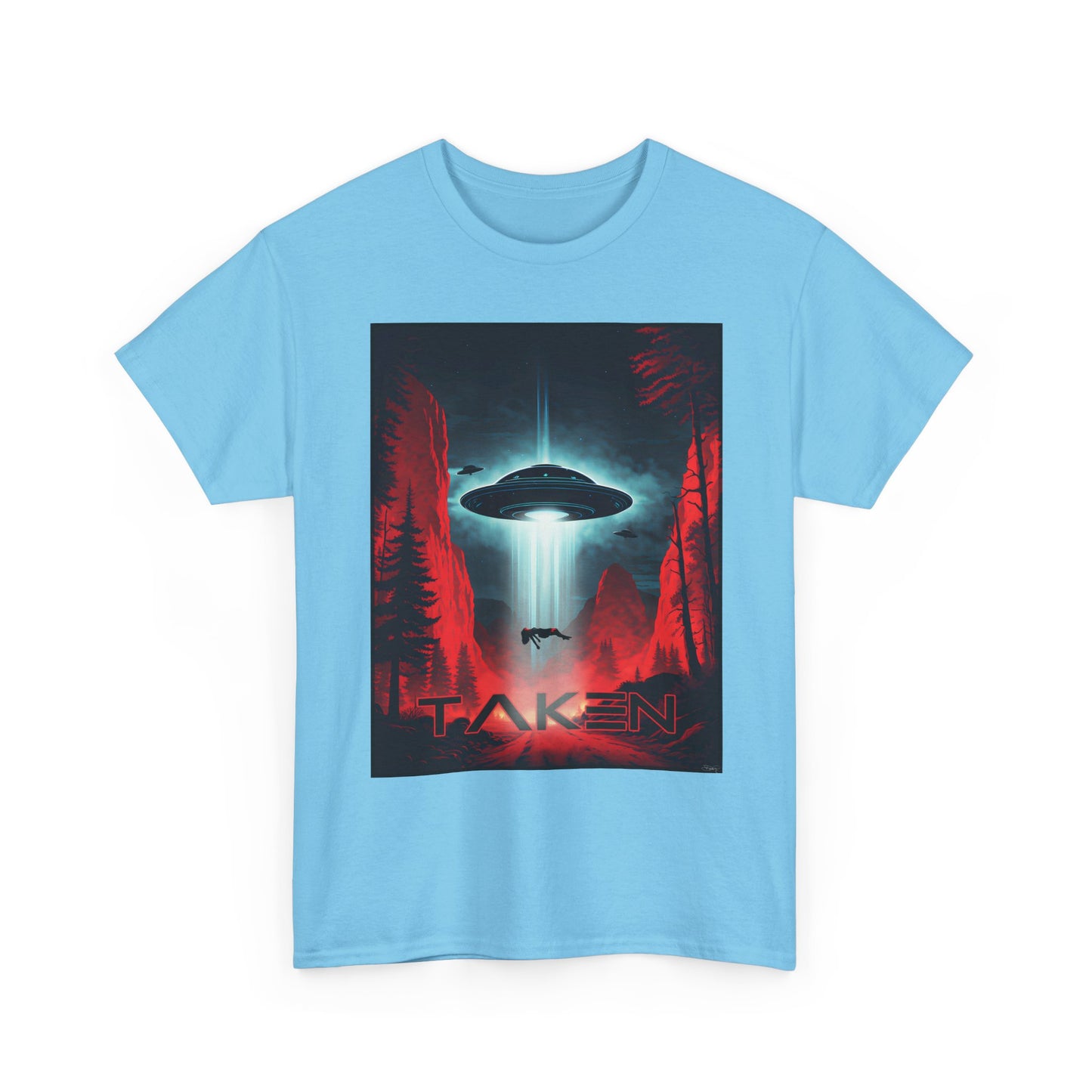 Taken, Unisex Heavy Cotton Tee, UFO inspired t-shirt, graphic design, art, png, t-shirts, tshirts, tee