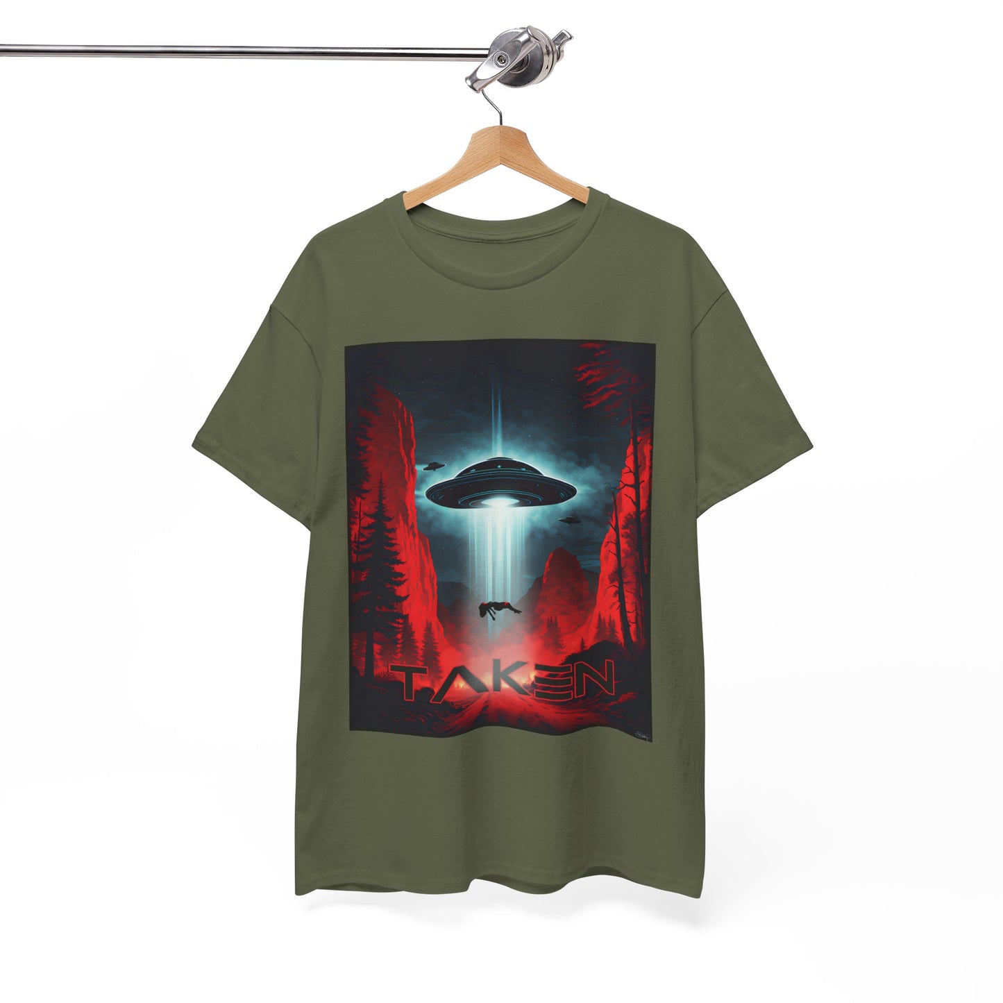 Taken, Unisex Heavy Cotton Tee, UFO inspired t-shirt, graphic design, art, png, t-shirts, tshirts, tee