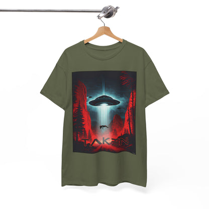 Taken, Unisex Heavy Cotton Tee, UFO inspired t-shirt, graphic design, art, png, t-shirts, tshirts, tee