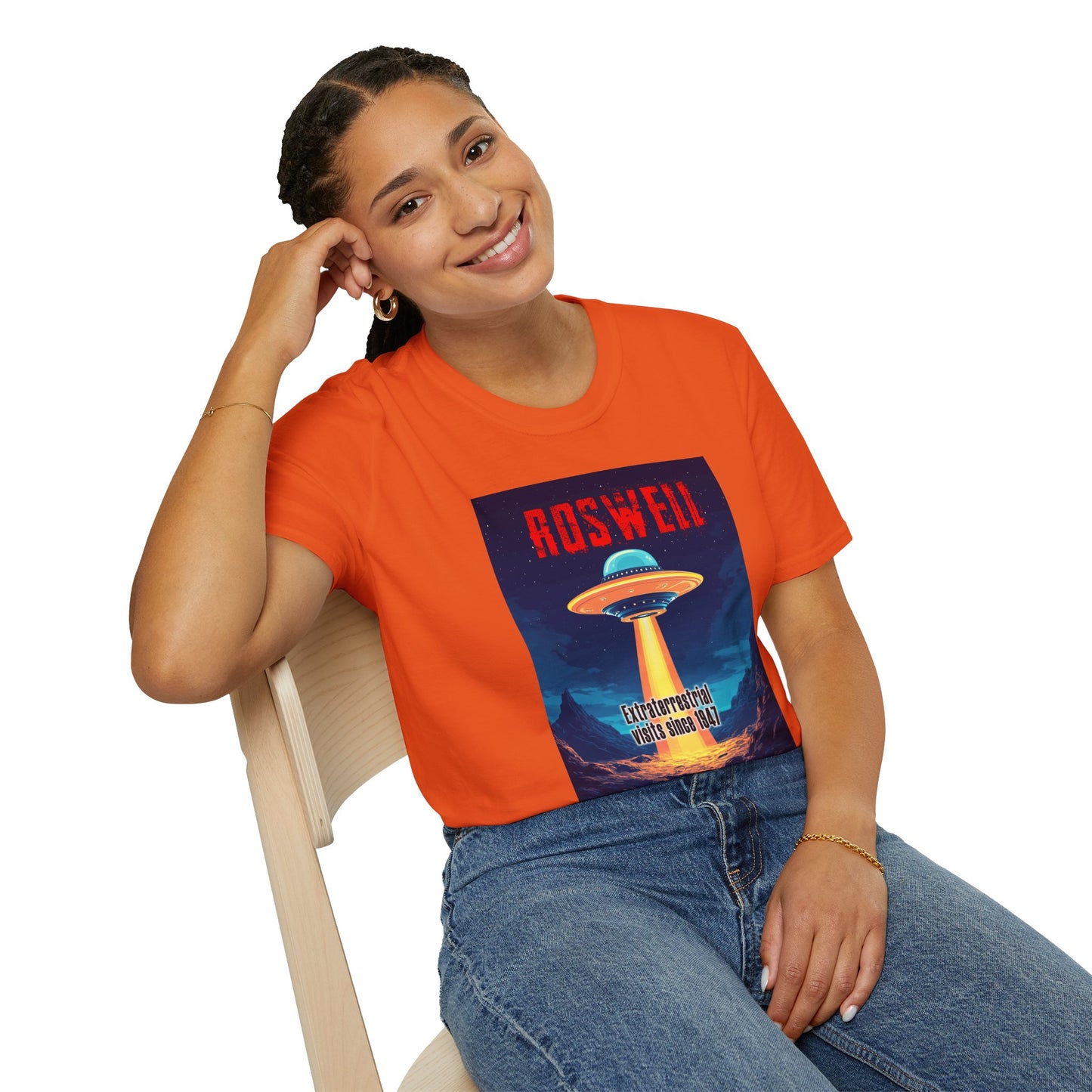 Roswell Alien Encounter Unisex T-Shirt, Retro Space UFO Tee, Sci-Fi Lovers Gift, Convention Wear, Extraterrestrial Tee, graphic design, png