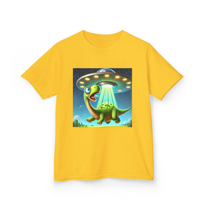 Dinosaur UFO Kids Tee, Fun Graphic Shirt for Boys and Girls, Perfect for Birthdays, Parties, Casual Wear, Gifts, tshirt, t-shirt, png, dino