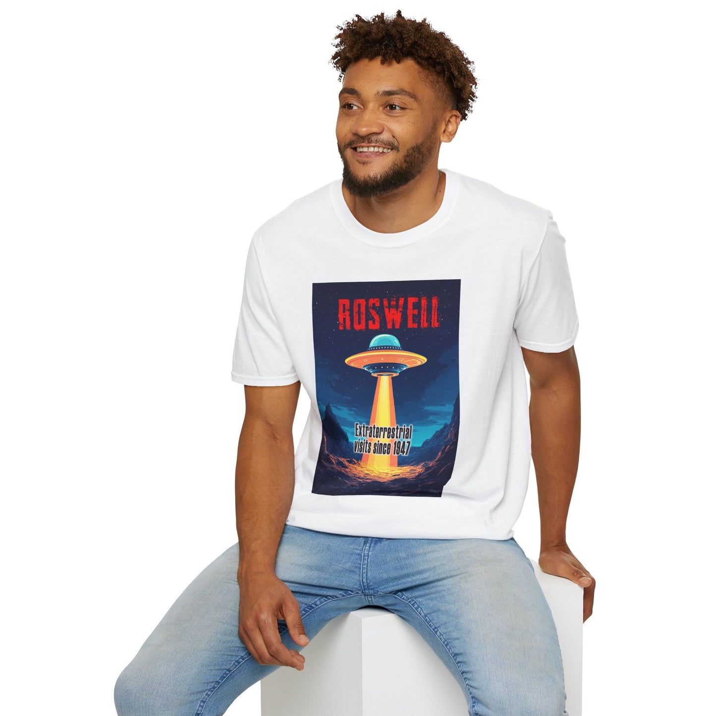Roswell Alien Encounter Unisex T-Shirt, Retro Space UFO Tee, Sci-Fi Lovers Gift, Convention Wear, Extraterrestrial Tee, graphic design, png