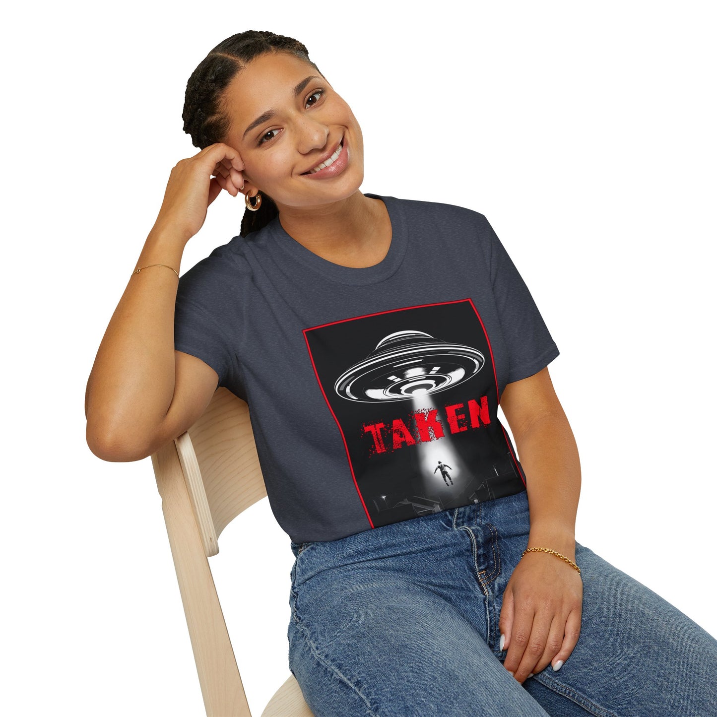 Taken, Alien Abduction, Unisex T-Shirt, Taken Graphic Tee, UFO Gift, Casual Wear, Sci-Fi Fan Apparel, Fun Statement Shirt, GraphicTees