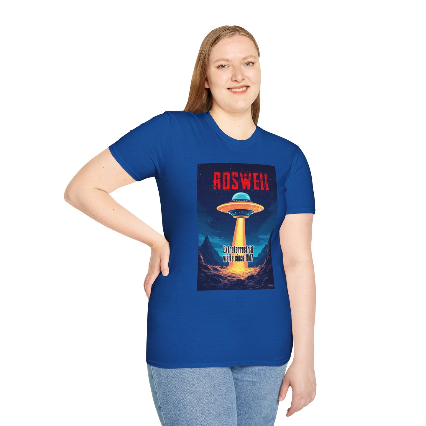 Roswell Alien Encounter Unisex T-Shirt, Retro Space UFO Tee, Sci-Fi Lovers Gift, Convention Wear, Extraterrestrial Tee, graphic design, png