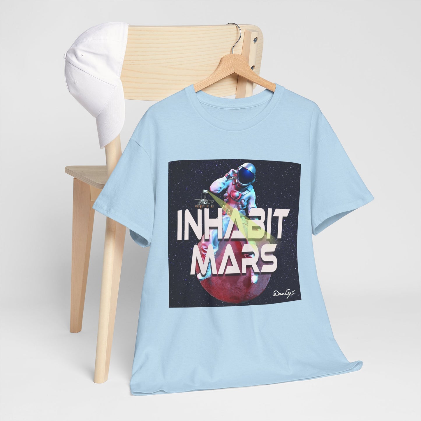 Inhabit Mars, Unisex Heavy Cotton Tee, Space, SpaceX, Universe, UFO, multiverse, graphic design, png, graphic design, t-shirts, tee