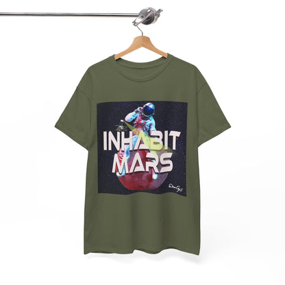 Inhabit Mars, Unisex Heavy Cotton Tee, Space, SpaceX, Universe, UFO, multiverse, graphic design, png, graphic design, t-shirts, tee