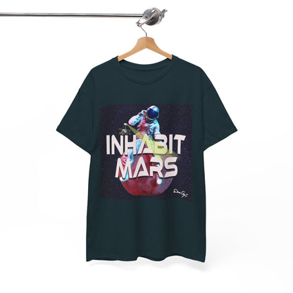 Inhabit Mars, Unisex Heavy Cotton Tee, Space, SpaceX, Universe, UFO, multiverse, graphic design, png, graphic design, t-shirts, tee