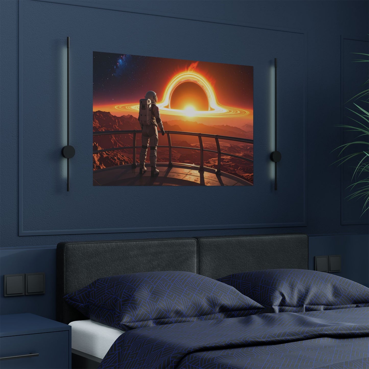 Astronaut Watching Blackhole, Satin Poster, Space Art Print, Cosmic Decor, Wall Art for Space Lovers, Unique Gift for Astronaut Fans, t-shirts, tshirts, tees