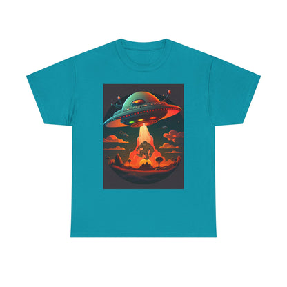 UFO, Bigfoot, Unisex Heavy Cotton Tee, graphic design, t-shirt, t-shirts, tshirts, png