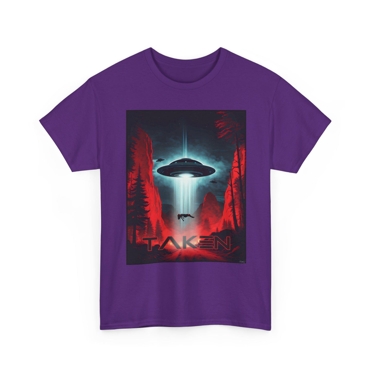 Taken, Unisex Heavy Cotton Tee, UFO inspired t-shirt, graphic design, art, png, t-shirts, tshirts, tee
