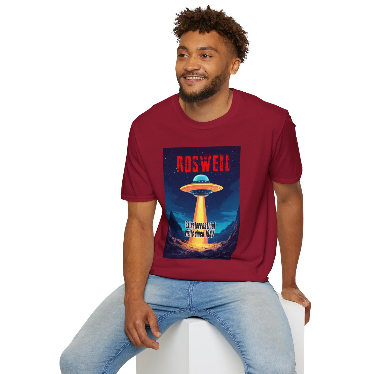 Roswell Alien Encounter Unisex T-Shirt, Retro Space UFO Tee, Sci-Fi Lovers Gift, Convention Wear, Extraterrestrial Tee, graphic design, png
