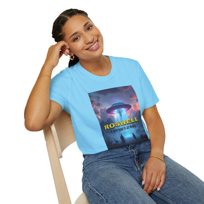 Roswell Probed Retro T-Shirt - Alien UFO Lover Gift, Sci-Fi Apparel, Extraterrestrial Tee, Unisex Softstyle Clothing, graphic design, png