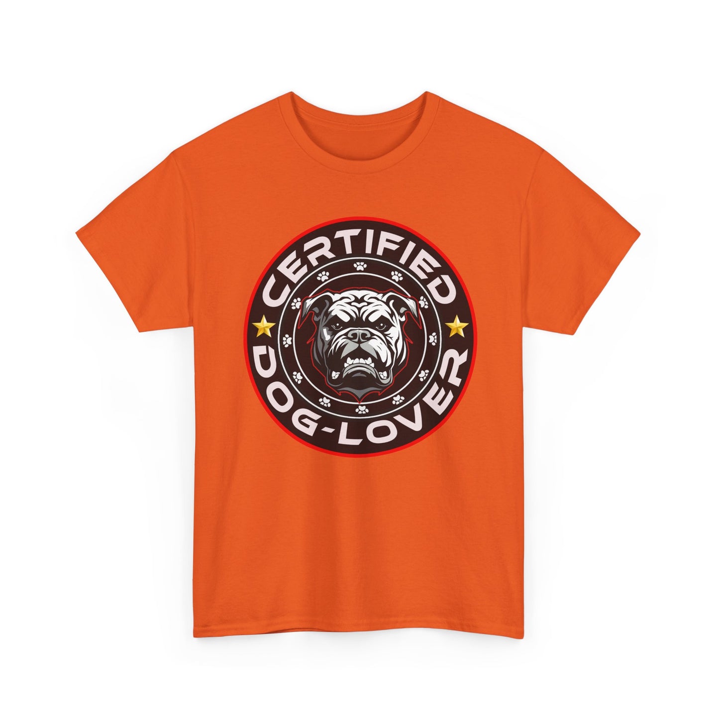 Certified Dog Lover Unisex Tee - Bulldog Print Design, GraphicTees, t-shirt, tshirt, png