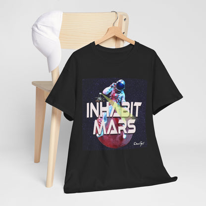Inhabit Mars, Unisex Heavy Cotton Tee, Space, SpaceX, Universe, UFO, multiverse, graphic design, png, graphic design, t-shirts, tee