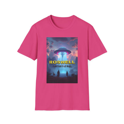 Roswell Probed Retro T-Shirt - Alien UFO Lover Gift, Sci-Fi Apparel, Extraterrestrial Tee, Unisex Softstyle Clothing, graphic design, png