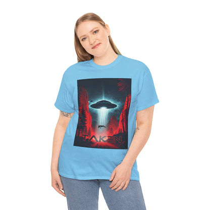 Taken, Unisex Heavy Cotton Tee, UFO inspired t-shirt, graphic design, art, png, t-shirts, tshirts, tee