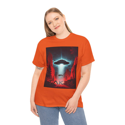 Taken, Unisex Heavy Cotton Tee, UFO inspired t-shirt, graphic design, art, png, t-shirts, tshirts, tee