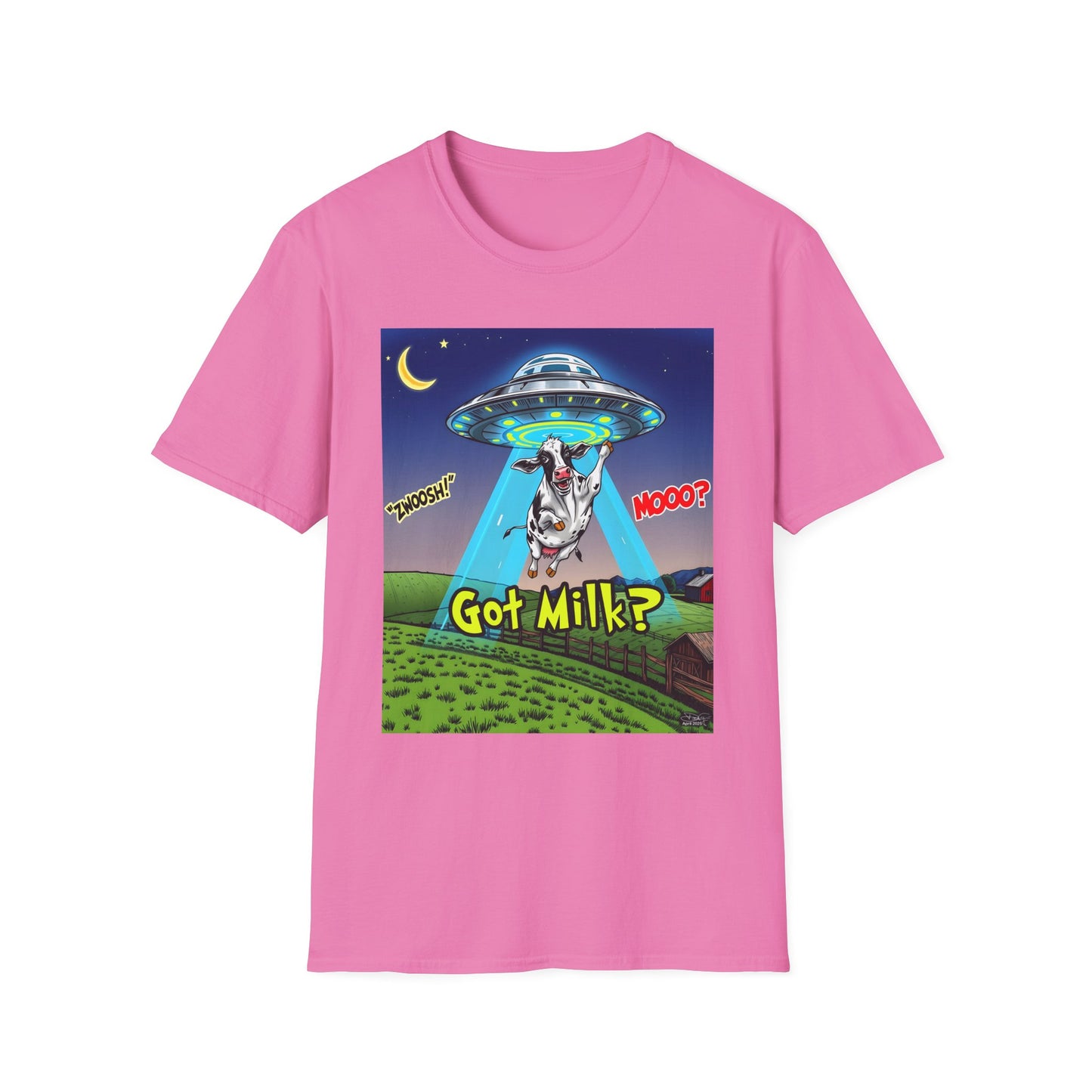 Got Milk? Funny Unisex Softstyle T-Shirt, Humorous Tee, Perfect for Cow Lovers, Milking Day, Farm-themed Gifts, Quirky Apparel, graphic