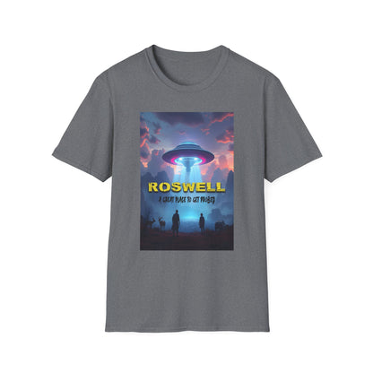 Roswell Probed Retro T-Shirt - Alien UFO Lover Gift, Sci-Fi Apparel, Extraterrestrial Tee, Unisex Softstyle Clothing, graphic design, png