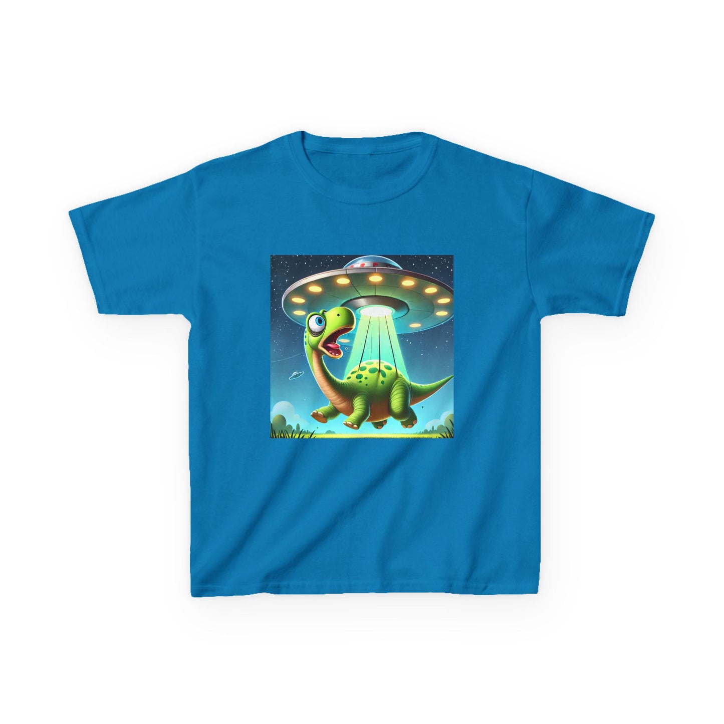 Dinosaur UFO Kids Tee, Fun Graphic Shirt for Boys and Girls, Perfect for Birthdays, Parties, Casual Wear, Gifts, tshirt, t-shirt, png, dino