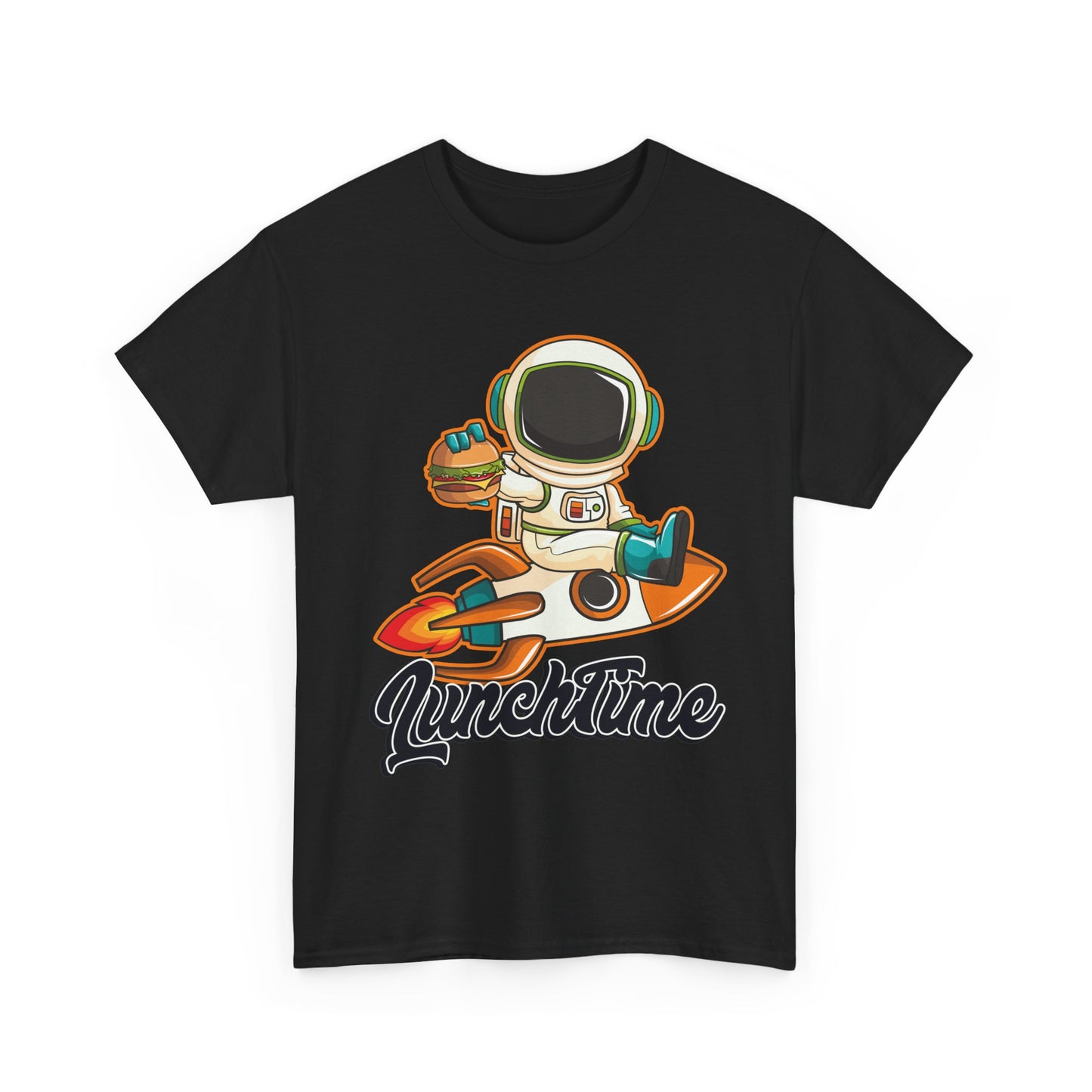 Astronaut Lunchtime Unisex Heavy Cotton Tee - Fun Graphic T-Shirt for Space Lovers, GraphicTees, png, t-shirts, tshirts