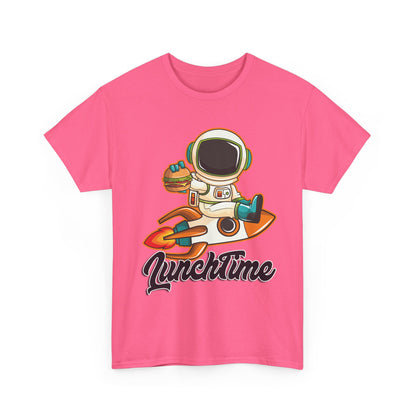 Astronaut Lunchtime Unisex Heavy Cotton Tee - Fun Graphic T-Shirt for Space Lovers, GraphicTees, png, t-shirts, tshirts