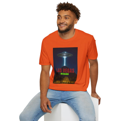 Luxor UFO, Las Vegas UFO Unisex Softstyle T-Shirt - Retro Nevada Design, graphic design, t-shirts, tshirts, tees, GraphicTees, png