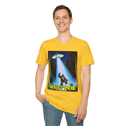 Bigfoot Probe Unisex Softstyle T-Shirt - Fun UFO Graphic Tee, Perfect Gift, Halloween, Nerd Culture, Outdoors, Alien, Graphic tees, t-shirts, Graphic design, t-shirts, tees