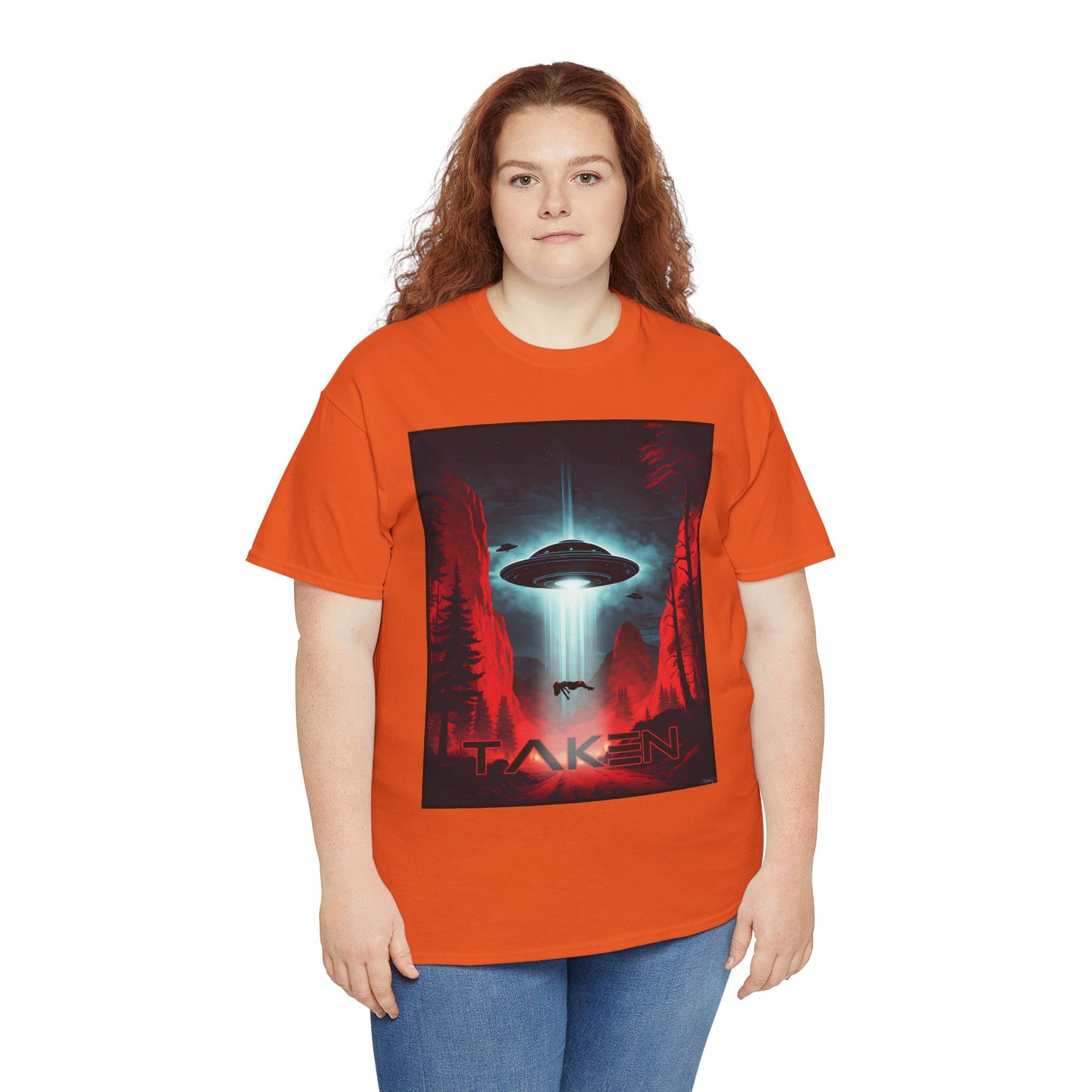 Taken, Unisex Heavy Cotton Tee, UFO inspired t-shirt, graphic design, art, png, t-shirts, tshirts, tee