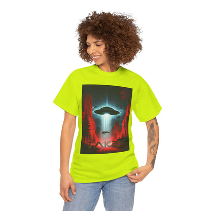 Taken, Unisex Heavy Cotton Tee, UFO inspired t-shirt, graphic design, art, png, t-shirts, tshirts, tee