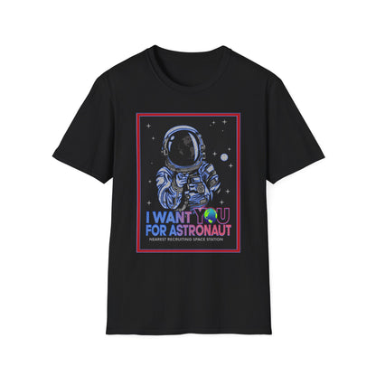 Astronaut Recruitment T-Shirt, Space Lover Gift, Unisex Tee, Science Fiction Apparel, Graphic Shirt, Outer Space Fashion, Graphic design