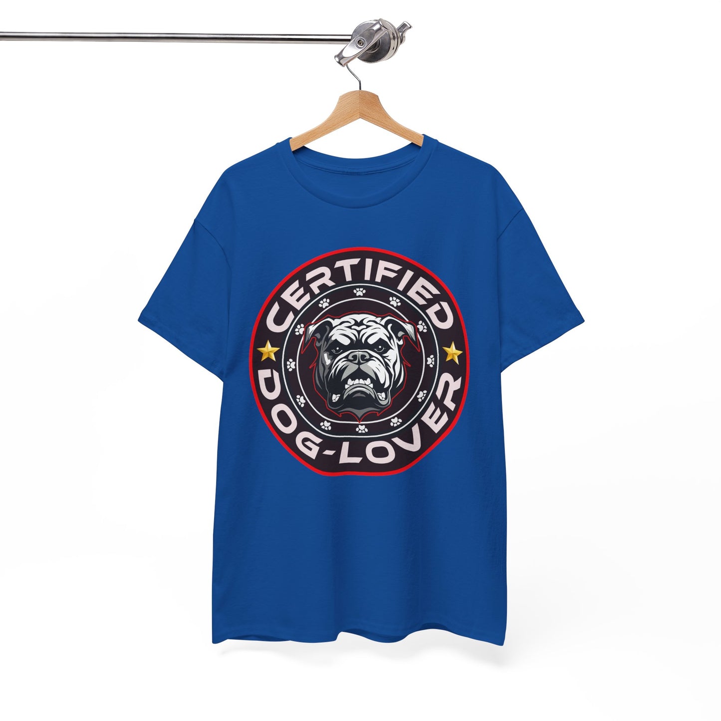Certified Dog Lover Unisex Tee - Bulldog Print Design, GraphicTees, t-shirt, tshirt, png