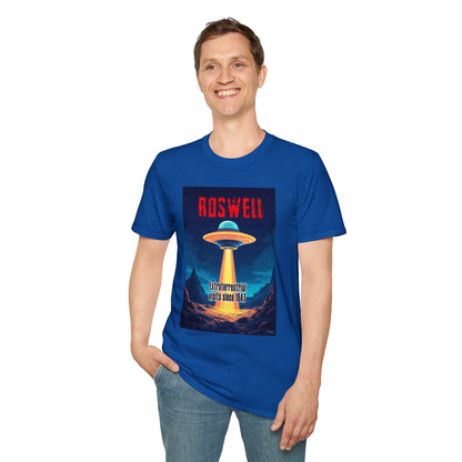 Roswell Alien Encounter Unisex T-Shirt, Retro Space UFO Tee, Sci-Fi Lovers Gift, Convention Wear, Extraterrestrial Tee, graphic design, png