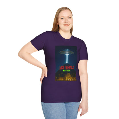 Luxor UFO, Las Vegas UFO Unisex Softstyle T-Shirt - Retro Nevada Design, graphic design, t-shirts, tshirts, tees, GraphicTees, png