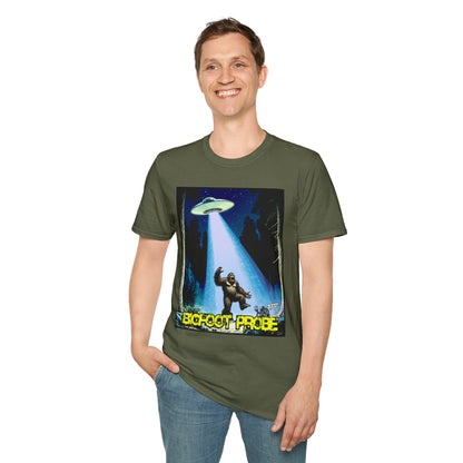 Bigfoot Probe Unisex Softstyle T-Shirt - Fun UFO Graphic Tee, Perfect Gift, Halloween, Nerd Culture, Outdoors, Alien, Graphic tees, t-shirts, Graphic design, t-shirts, tees