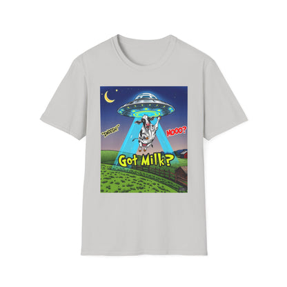 Got Milk? Funny Unisex Softstyle T-Shirt, Humorous Tee, Perfect for Cow Lovers, Milking Day, Farm-themed Gifts, Quirky Apparel, graphic