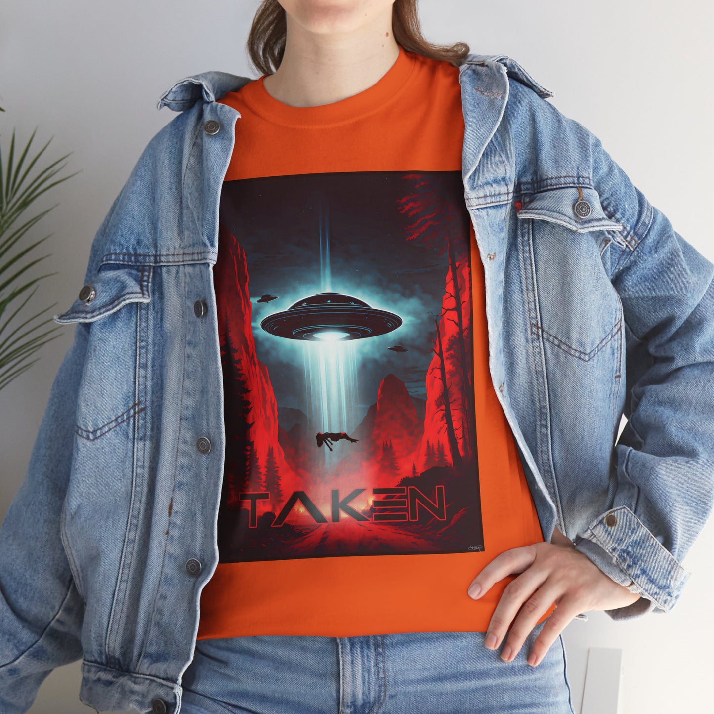 Taken, Unisex Heavy Cotton Tee, UFO inspired t-shirt, graphic design, art, png, t-shirts, tshirts, tee