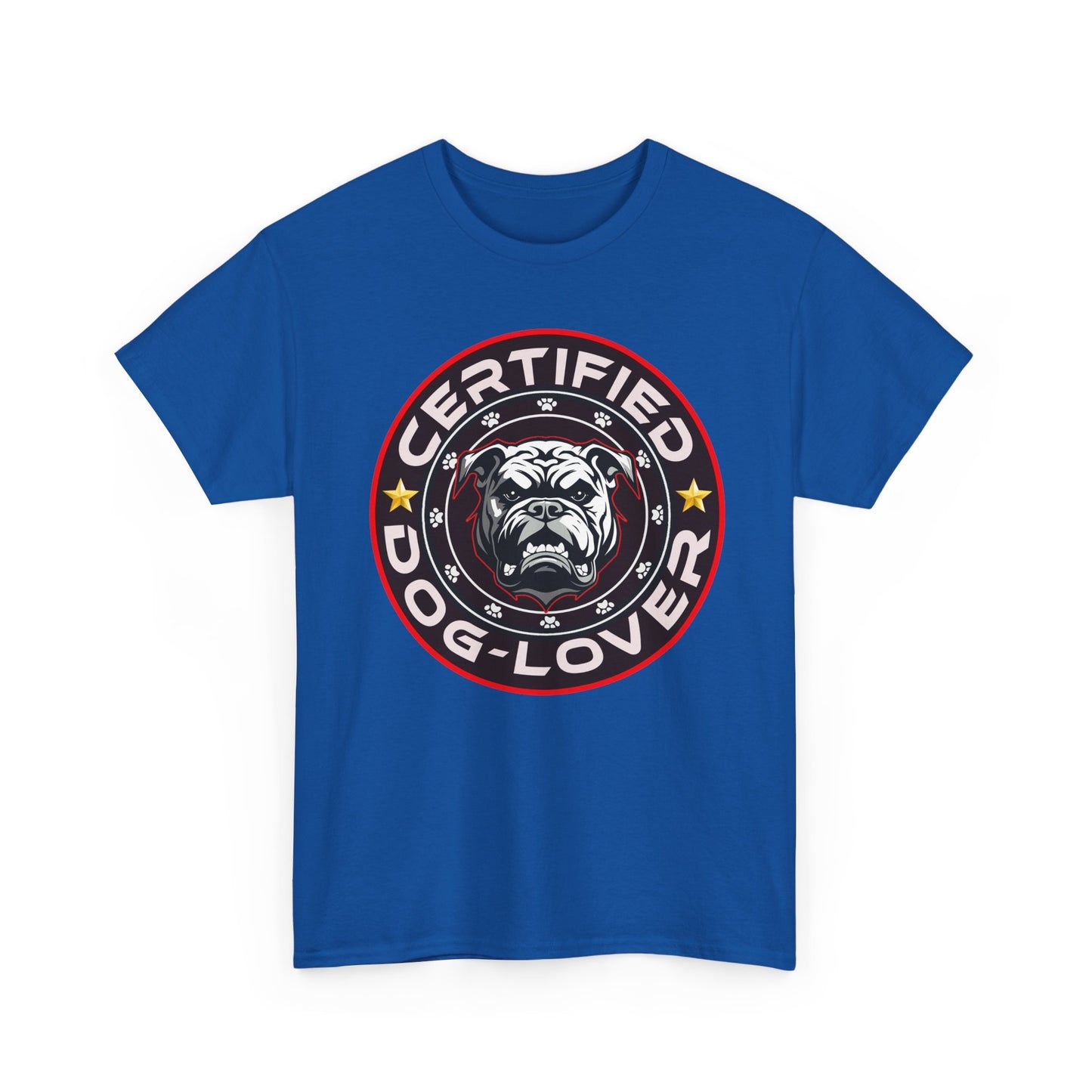 Certified Dog Lover Unisex Tee - Bulldog Print Design, GraphicTees, t-shirt, tshirt, png
