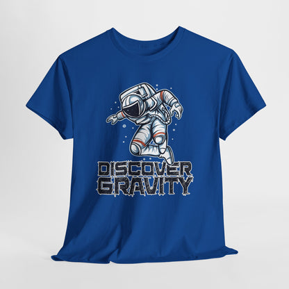 Discover Gravity. Unisex Heavy Cotton Tee - Fun Astronaut, Astronomy Graphic Tee - Unisex graphic design, png Express Delivery available