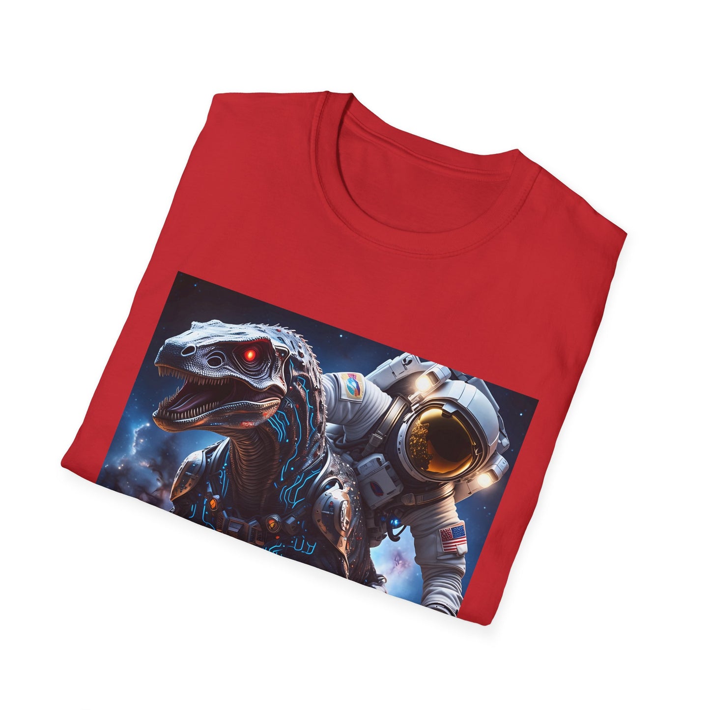 Space Dinosaur Unisex Softstyle T-Shirt, Fun Gift for Kids, Science Fiction Tee, Unique Graphic Shirt, Cool Outfit for Parties, t-shirt, tshirt, png