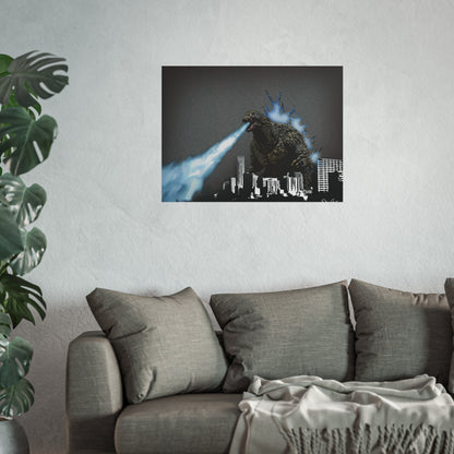 Godzilla Minus One, Fine Art Posters, Godzilla movie rendition, monsters, movies, posters, canvas, fine art, graphic design, png, CanvasPrints