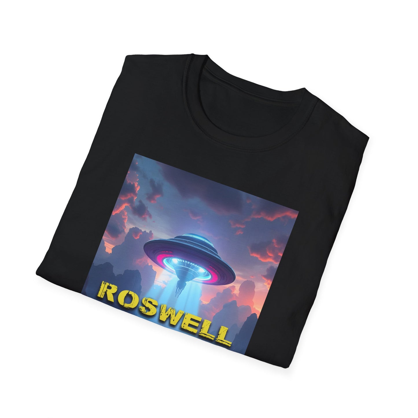 Roswell Probed Retro T-Shirt - Alien UFO Lover Gift, Sci-Fi Apparel, Extraterrestrial Tee, Unisex Softstyle Clothing, graphic design, png