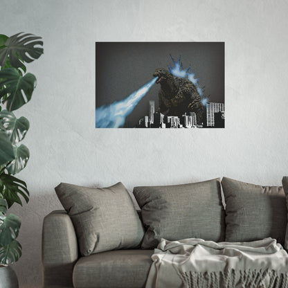 Godzilla Minus One, Fine Art Posters, Godzilla movie rendition, monsters, movies, posters, canvas, fine art, graphic design, png, CanvasPrints