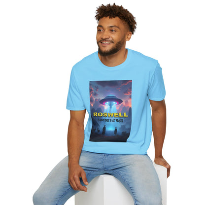 Roswell Probed Retro T-Shirt - Alien UFO Lover Gift, Sci-Fi Apparel, Extraterrestrial Tee, Unisex Softstyle Clothing, graphic design, png