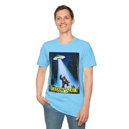 Bigfoot Probe Unisex Softstyle T-Shirt - Fun UFO Graphic Tee, Perfect Gift, Halloween, Nerd Culture, Outdoors, Alien, Graphic tees, t-shirts, Graphic design, t-shirts, tees